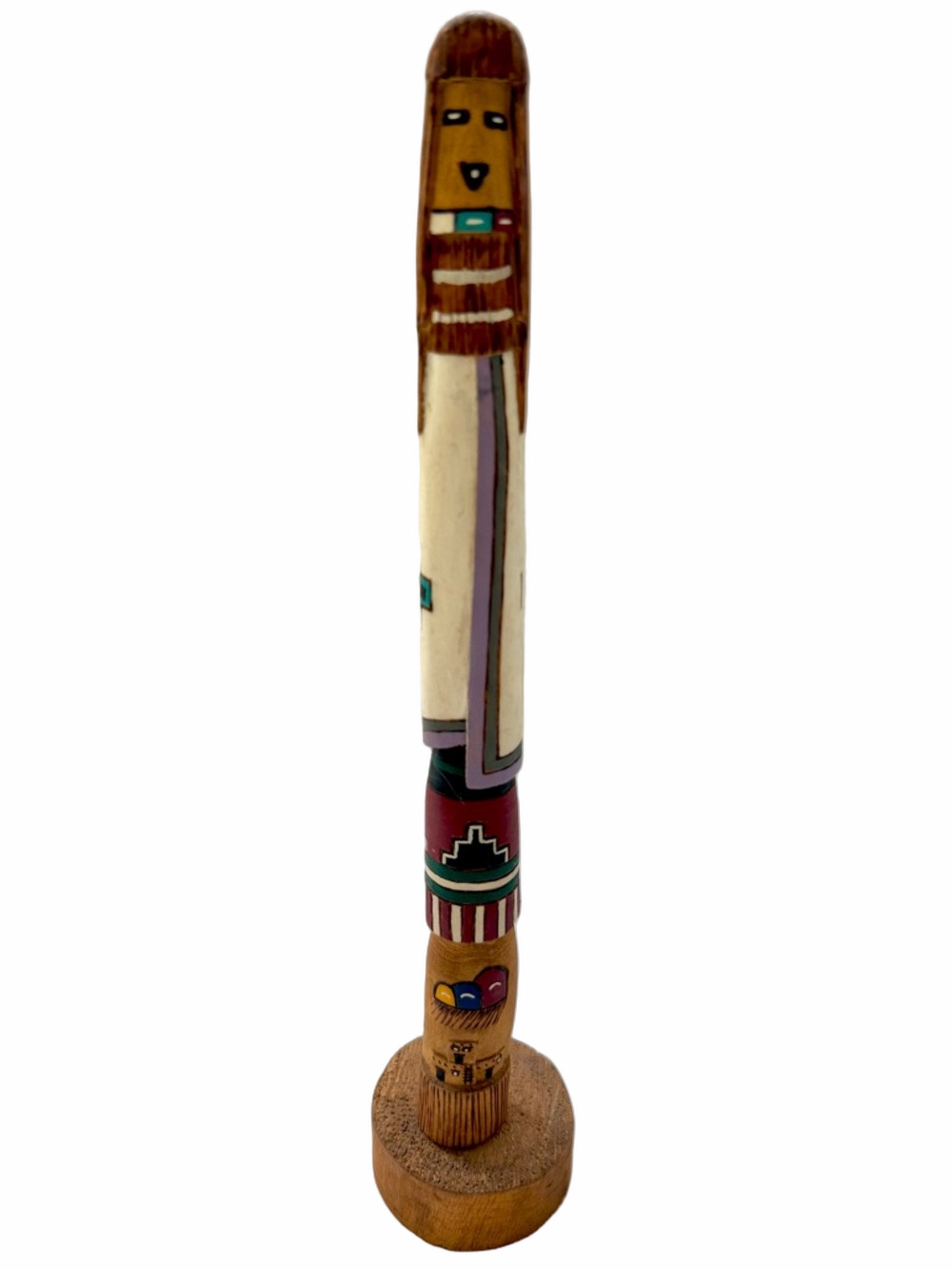 Hopi Pueblo Kachina Shalako Doll Longhair  Native American Wood Carved V.V.